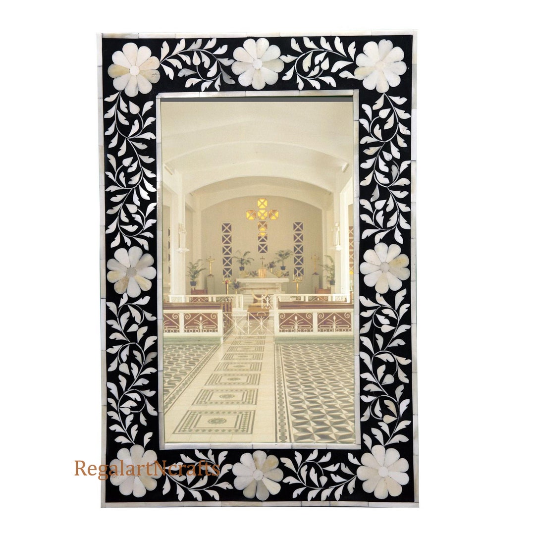 Bone Inlay Mirror Frame Home Decor Personalized Gift Bathroom - Etsy