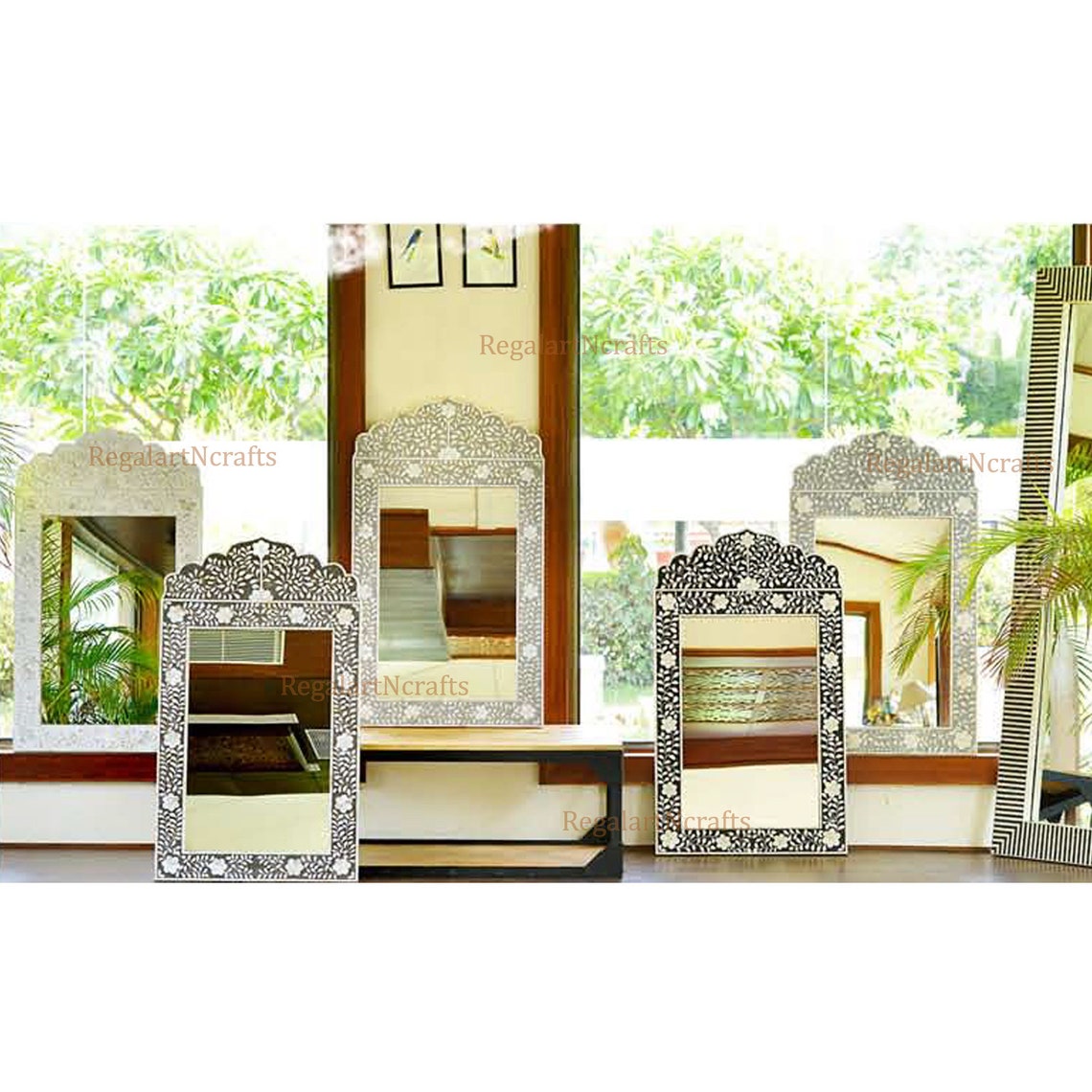 Bone Inlay Mirror Vintage Mirror Frame Bathroom Home Décor - Etsy