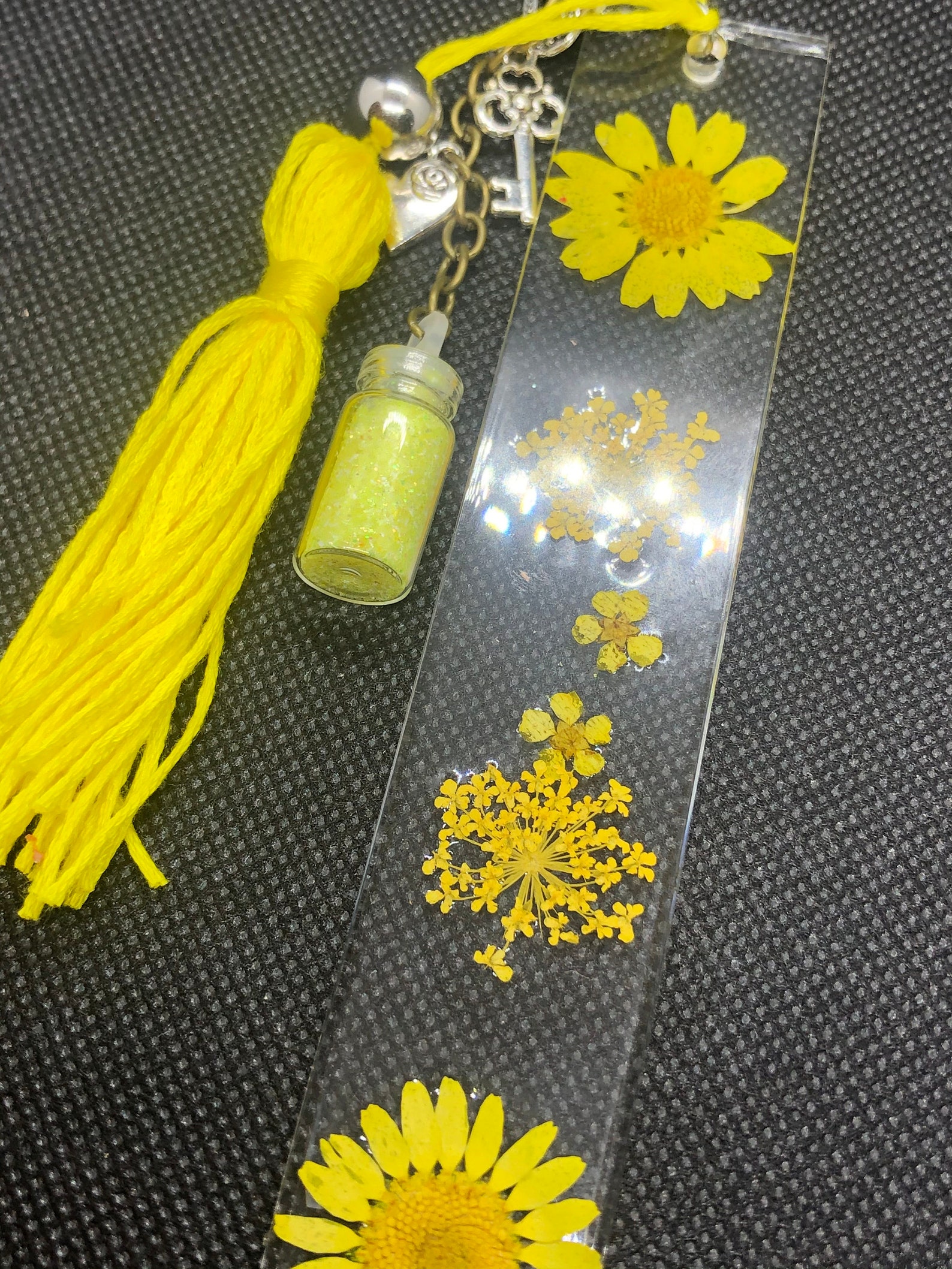 Handmade Flower Epoxy Resin Bookmark Handmade Tassels | Etsy
