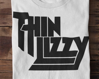 New Thin Lizzy Panther Logo Rock Band Legend White T-Shirt Size S to 3XL 