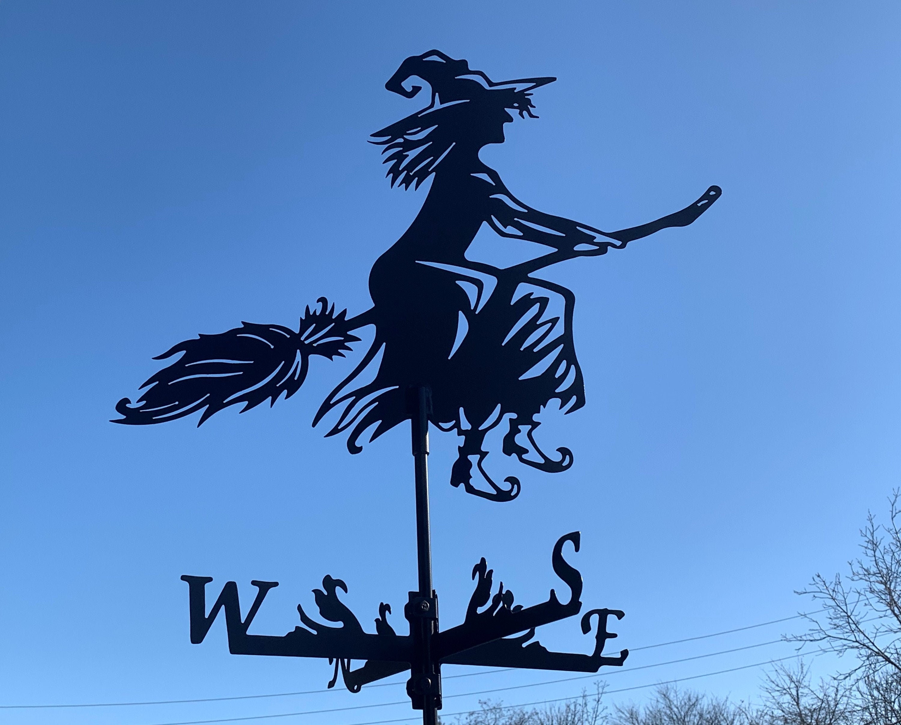 EXTRA LARGE Witch Metal Weathervane Housewarming gift Outdoor Etsy