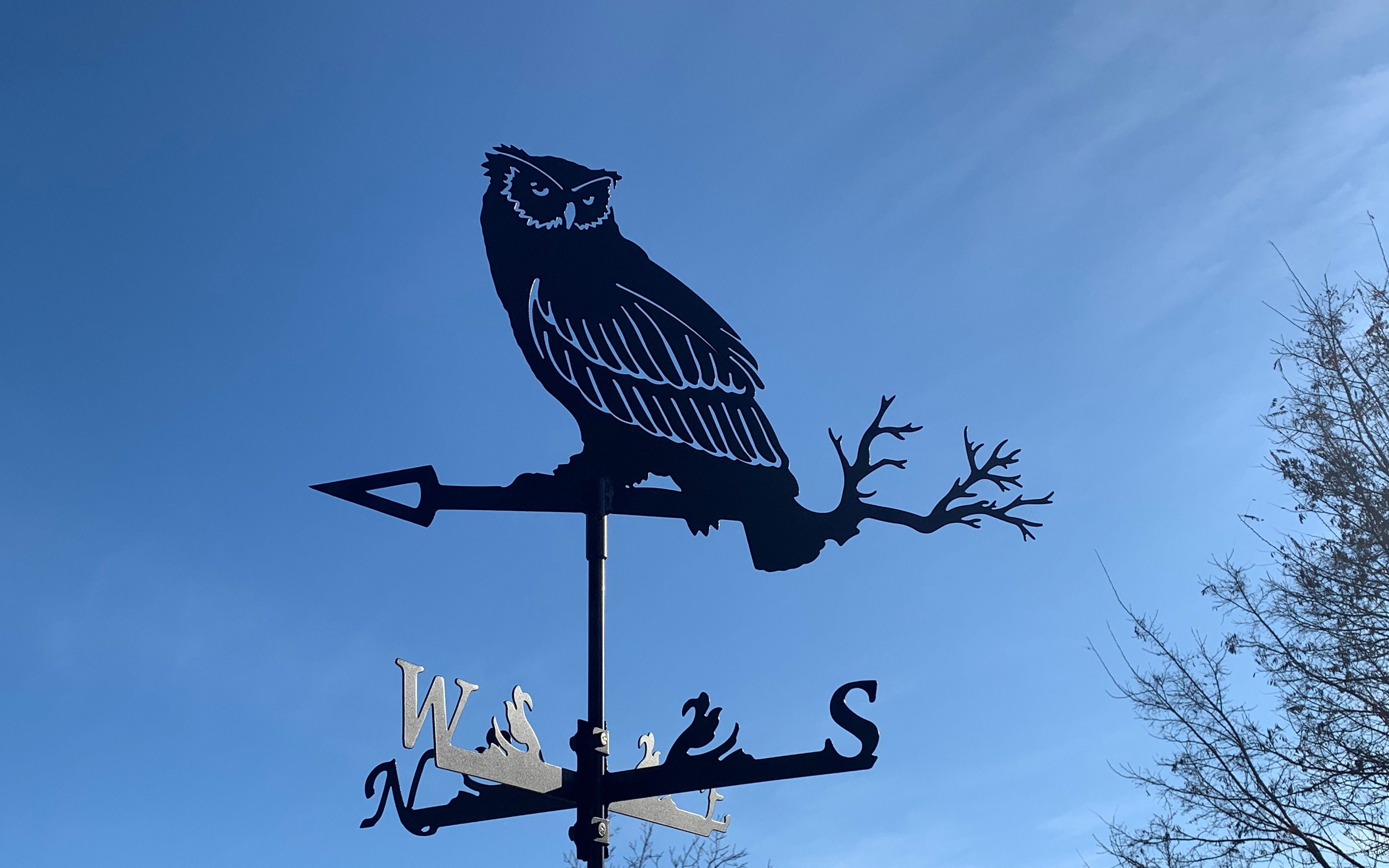 Owl Weathervane Metal Decor Housewarming Gift Outdoor Decor Etsy