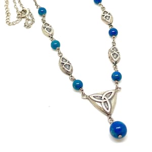 Turquoise Celtic Knot Sterling Silver Pendant