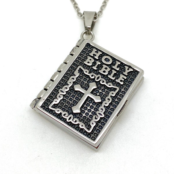 Unusual 1960s Book Bible Pendant Articulated Pages Lords Prayer