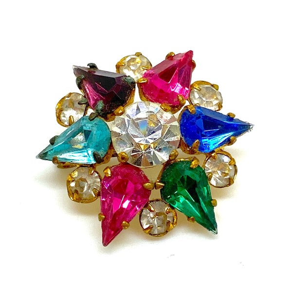 Small Multi Crystal Florenza Style Brooch