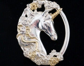 Vintage Brooks & Bentley Sterling Silver UNICORN Pendant - Boxed ready to give