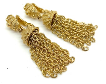 vintage MONET Gland Goutte Dangle Clip Boucles d’oreilles