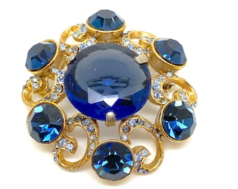 Avon Nina Ricca Silver and Blue Starburst Brooch Nina Ricci Avon Star Starburst Brooch - Etsy main image 3