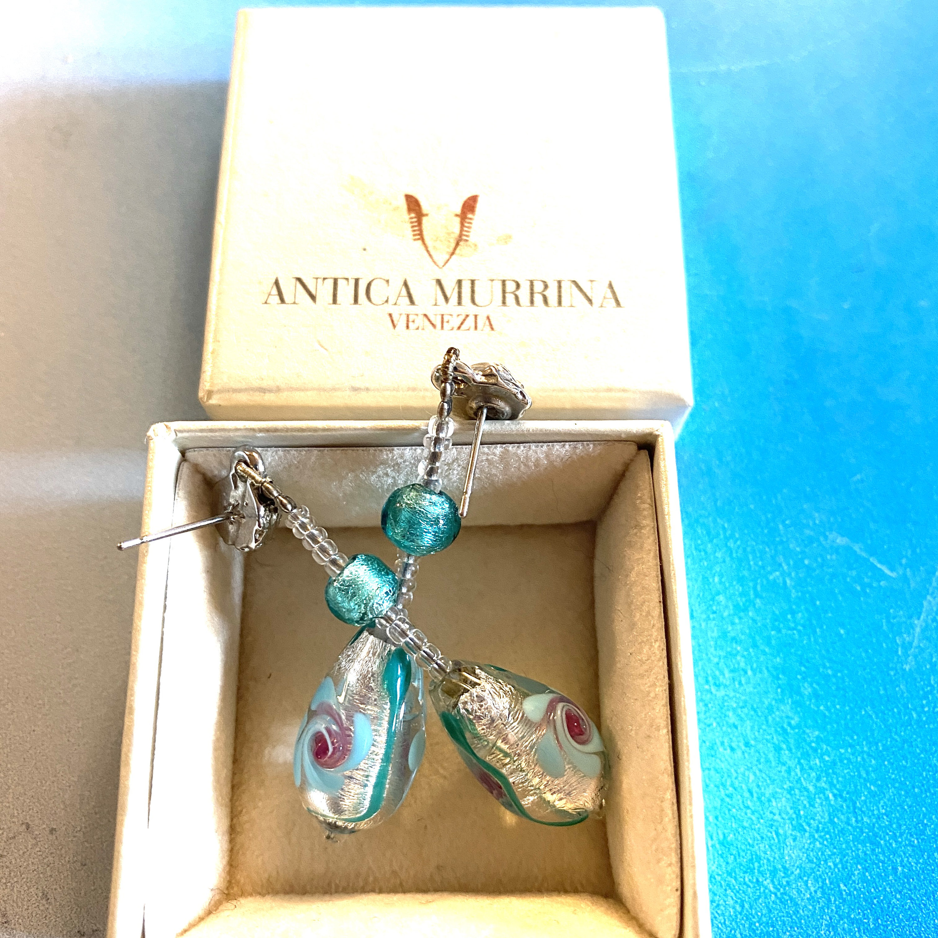 ANTICA MURRINA VENEZIA, Cream Murano Glass Bead Statement Earrings.  Stunning. £31.99 - PicClick UK