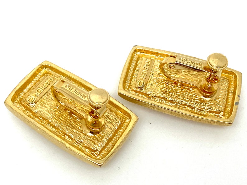 Large Pearl Designer Napier Clip Earrings