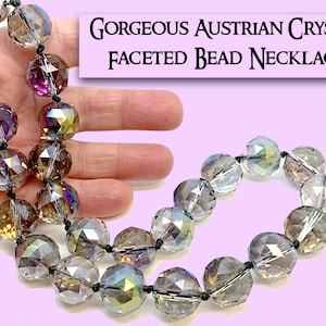Gorgeous Austrian Aurora Borealis Crystal Large Bead Necklace