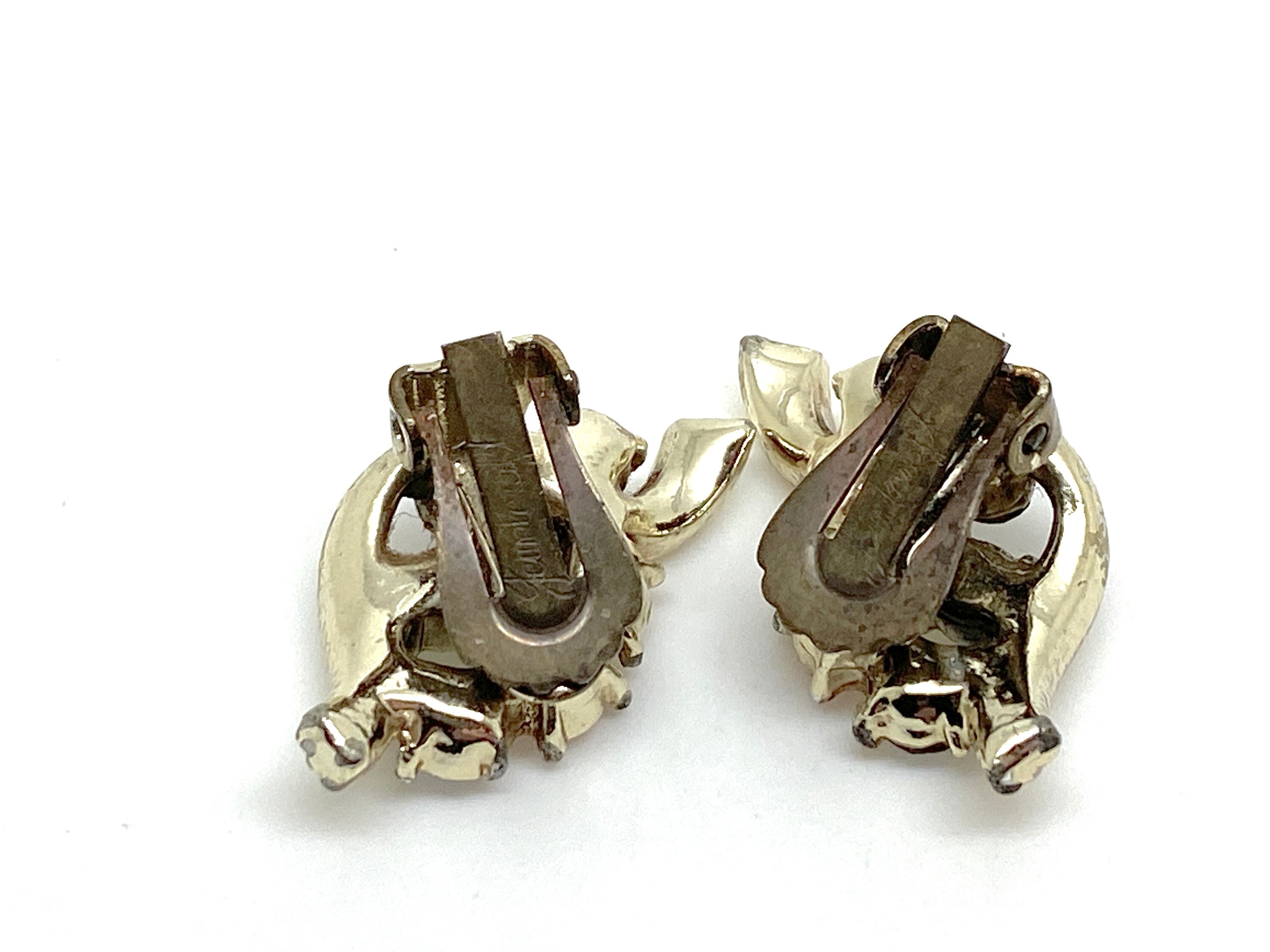 Boucles D'oreilles Clips Vintage Années 50 Avec Strass Multicolores - Modèle N°34