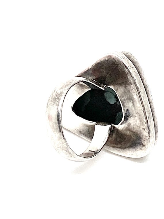 Large Triangular Royston Turquoise  925 Silver Ri… - image 6