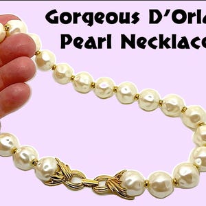 Lovely D&#39;ORLAN Designer Pearl Necklace Brooch