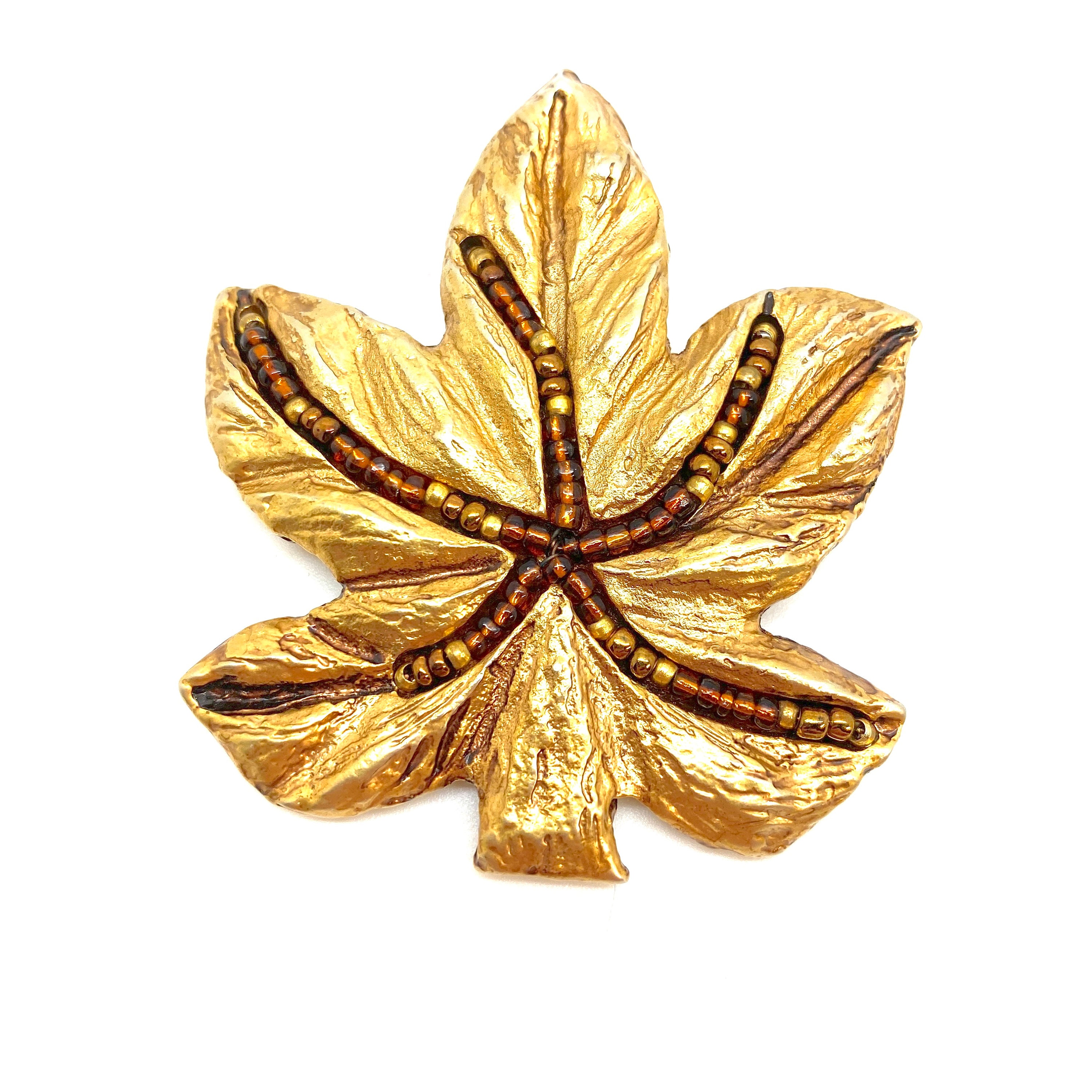 Orecchini Geometrici Oversize In Metallo - Design Goccia Lava E Foglia Di Salice - Placcati Oro 18 Carati - Ipoallergenici - 2