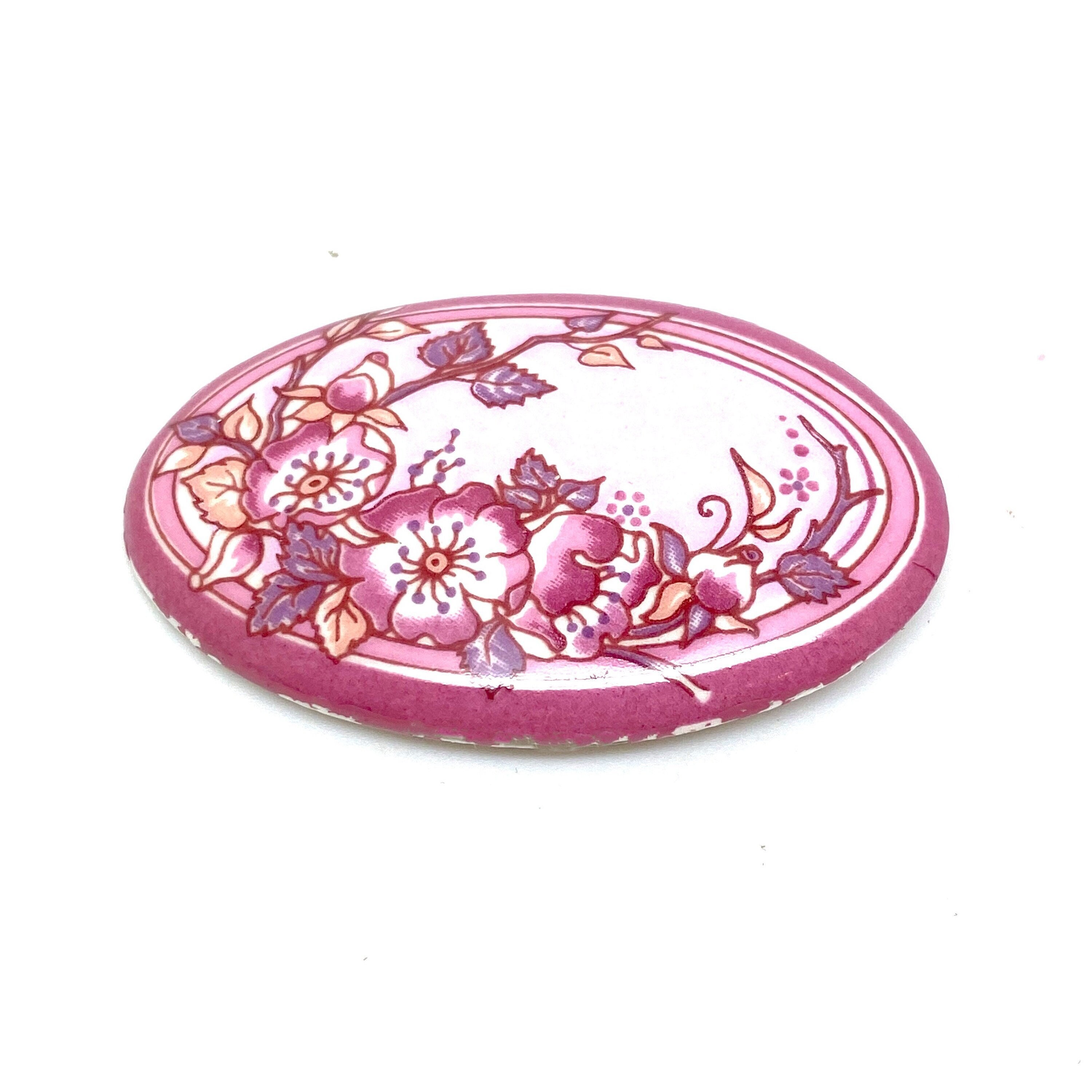 Broche émaillée Michaela Frey - Bijou Vintage Bleu - Occasion En Bon état