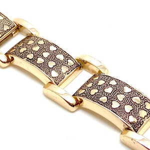 1960s Rose Gold Heart Link Bracelet