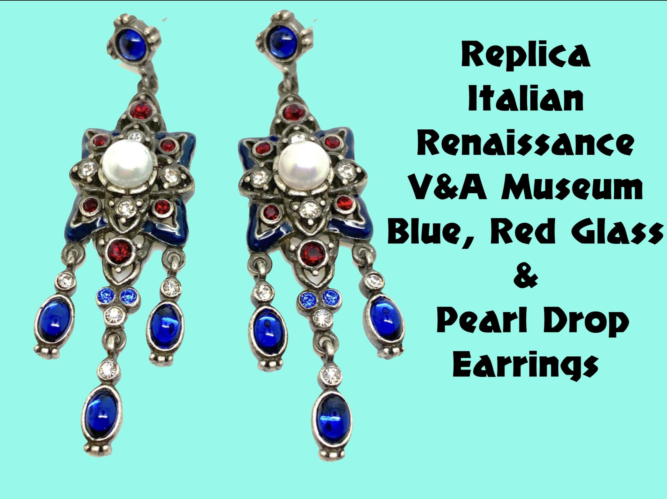 ピアス h17 France vintage glass earrings Italian Renaissance Medieval Victoria and Albert Museum Replica