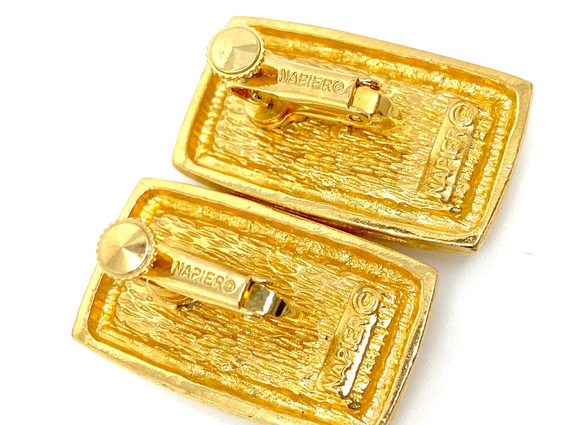 Large Pearl Designer Napier Clip Earrings