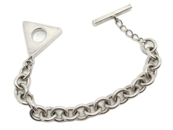 Unique Geometric Triangular Toggle Rolo Chain 925… - image 7