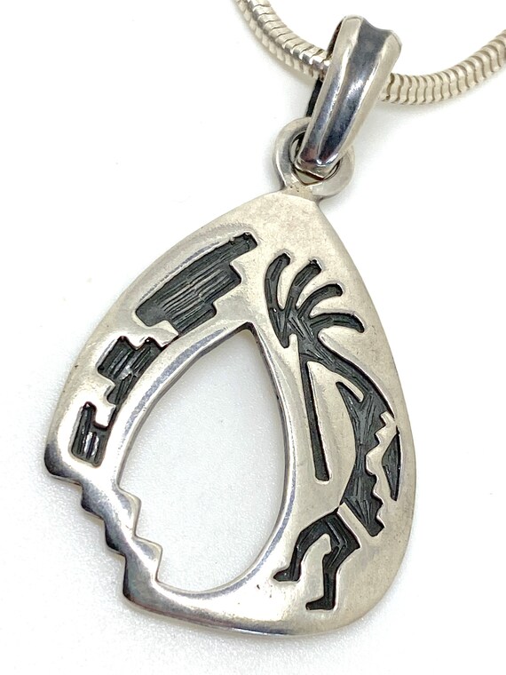 Large Kokopelli Sterling Silver Pendant Heavy Silver … Gem