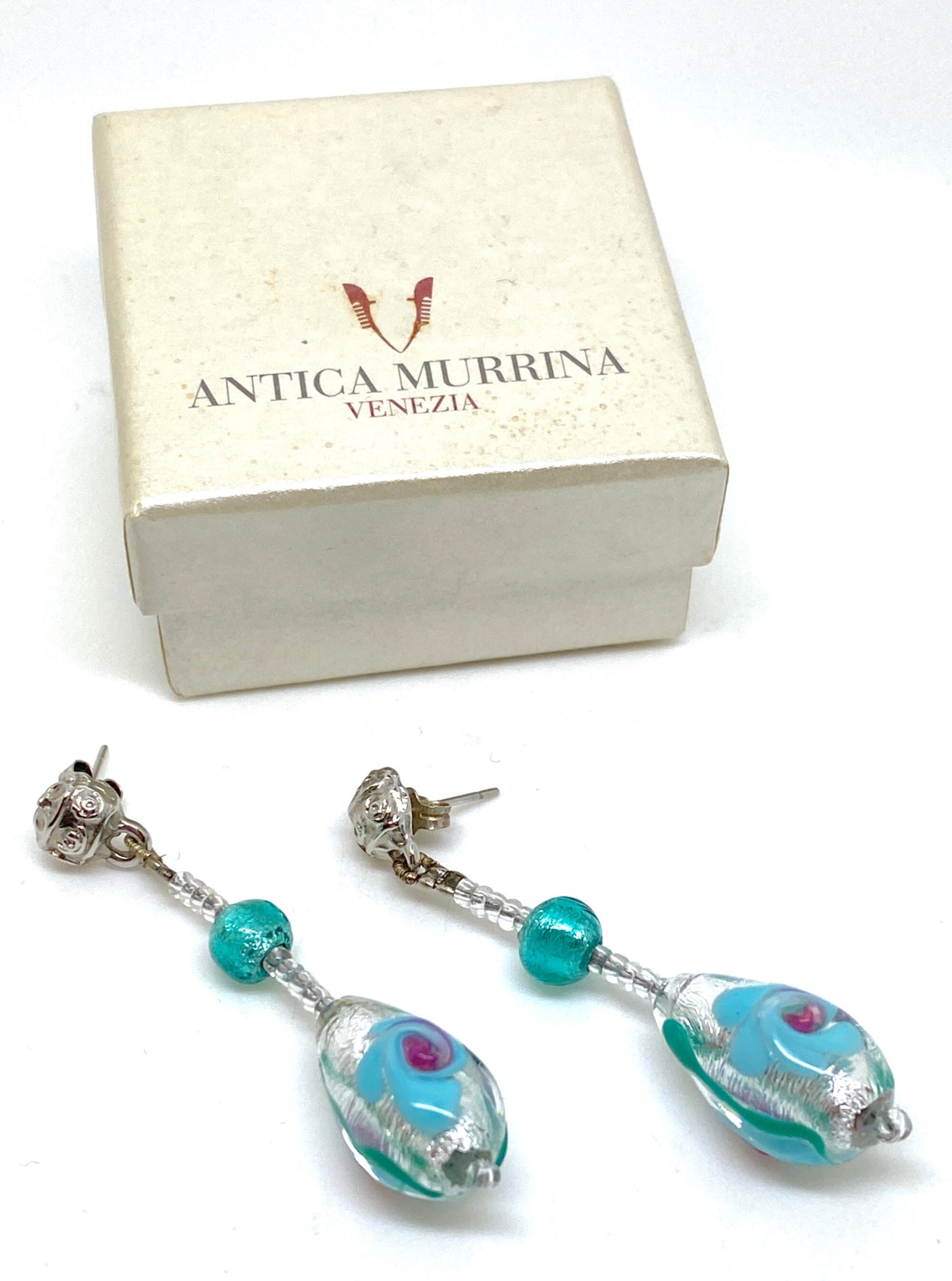 Murrina Millefiori Earrings, in Sterling Silver, 18 mm in diameter  (Available in 15 assorted Colours) - Murrina.it