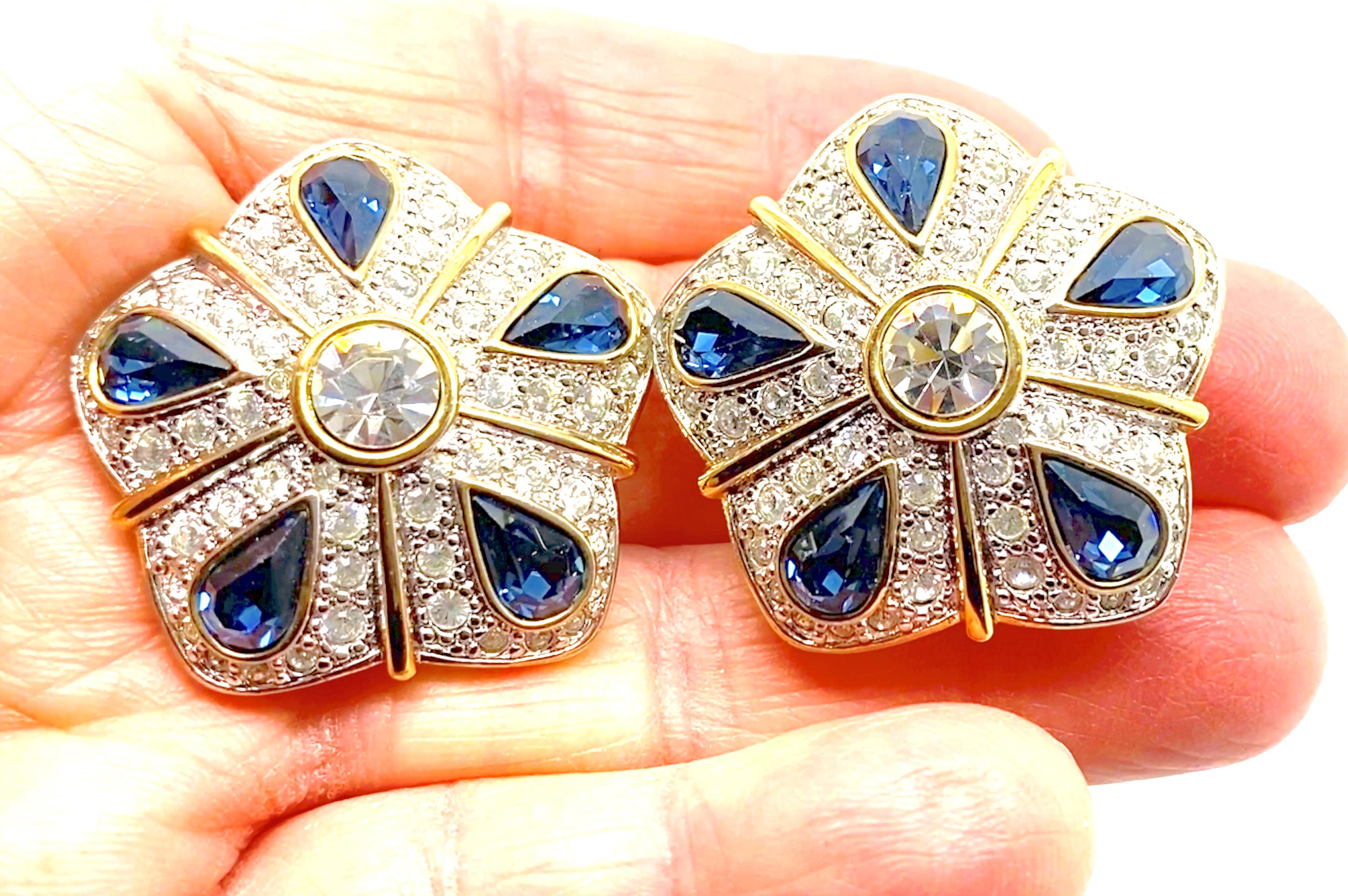 Strass Cerceau Boucles doreilles vintage années 1950