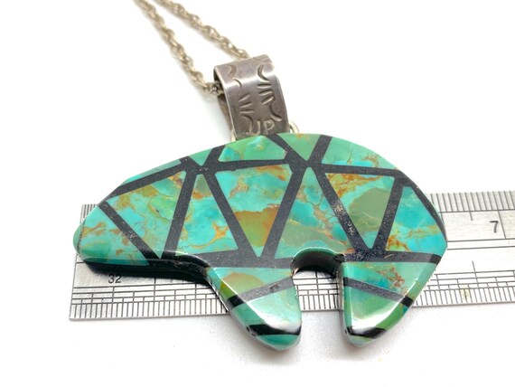 Large Native American Turquoise & Sterling Silver… - image 7