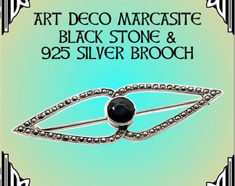 ヴィンテージ アールデコ スターリングシルバー ブローチ：マーカ