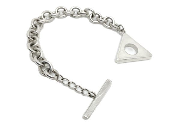Unique Geometric Triangular Toggle Rolo Chain 925… - image 4