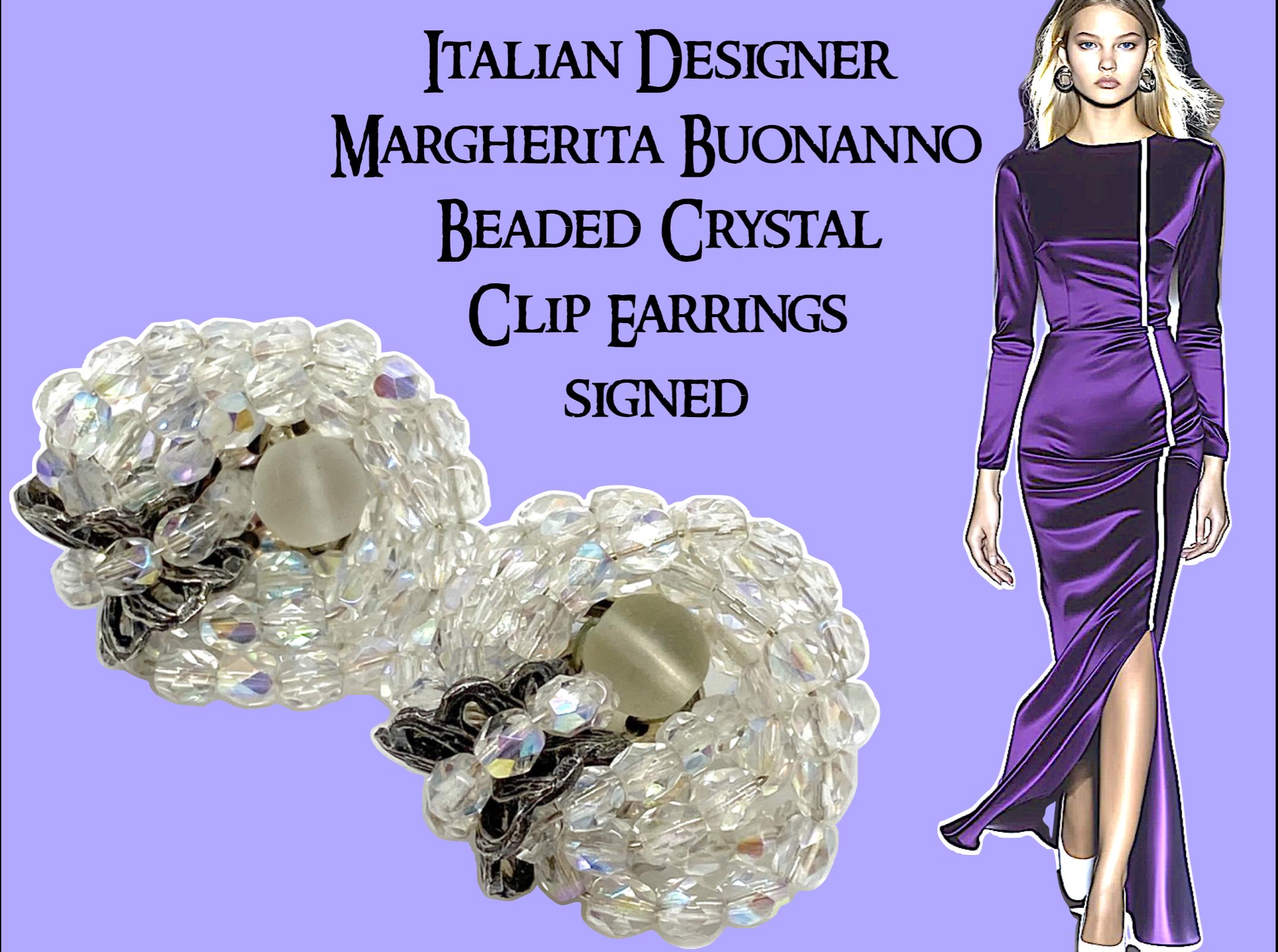 アート・デザイン・音楽 Fashion jewelry made in Italy Designer Margherita Buonanno Italy Beaded Crystal Clip