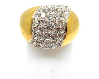 thumbnail image 2 of Adjustable Crystal Love Heart Cocktail Rings Elegant Open 2 of 11