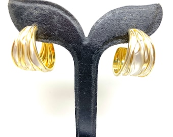 Lovely Gold on 925 Sterling Silver Hoop Earrings