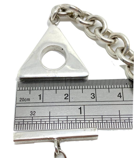 Unique Geometric Triangular Toggle Rolo Chain 925… - image 8