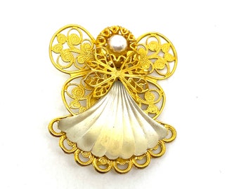 Spilla con angelo natalizio del designerJANE USA - Firmata