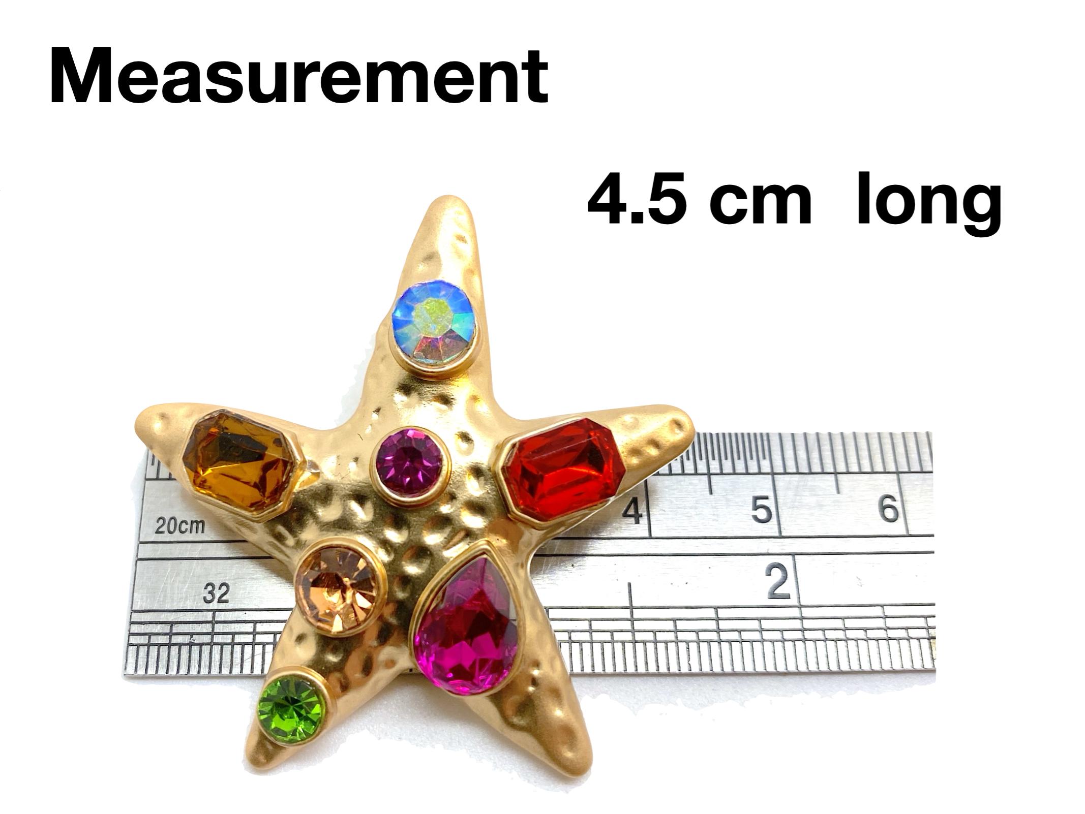 Kenneth Jay Lane Inspired Bejewelled Brushed Gold STARFISH