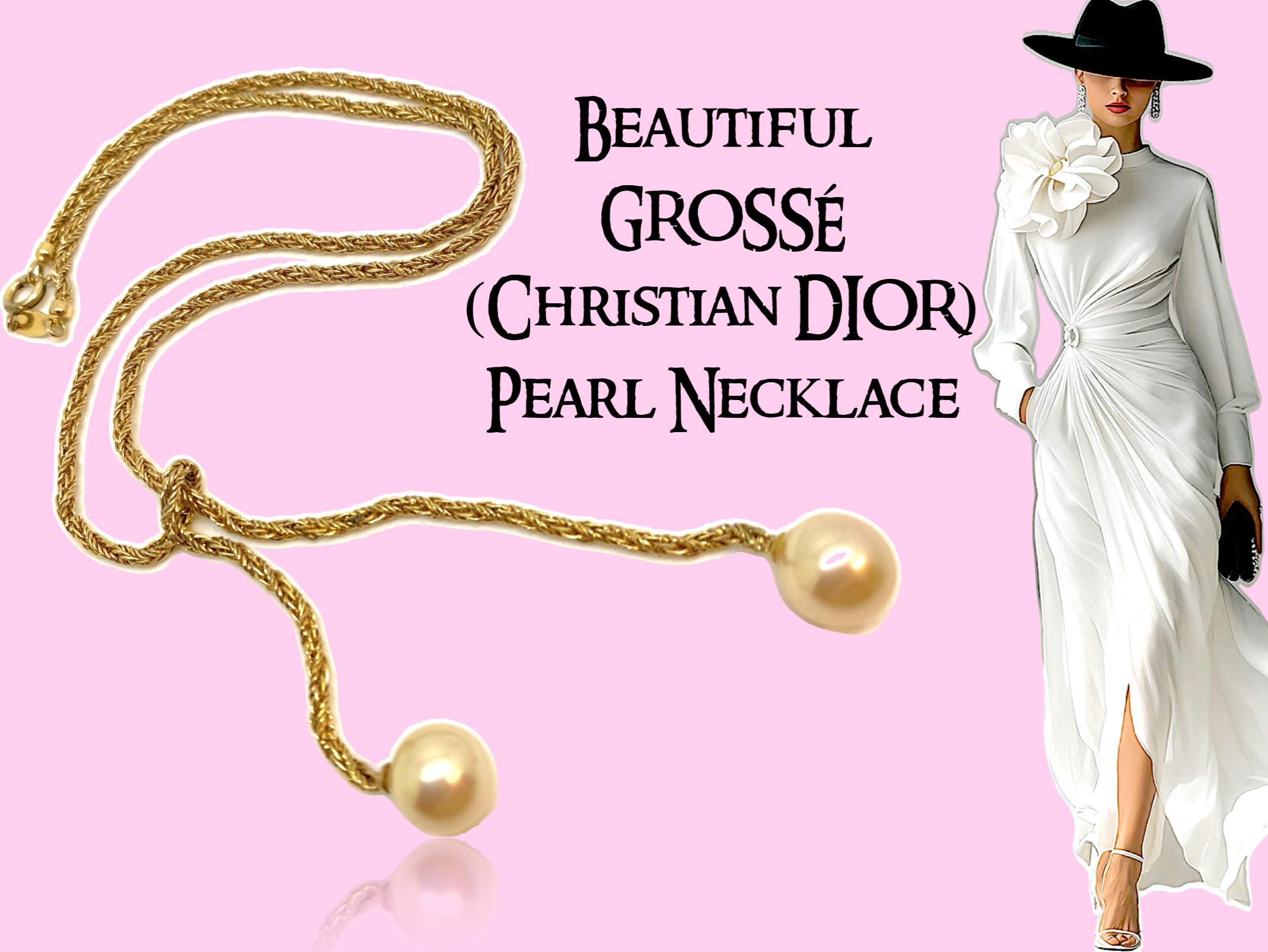ハイエンド GROSSÉ / Christian DIOR パールペンダントネックレス - 長 