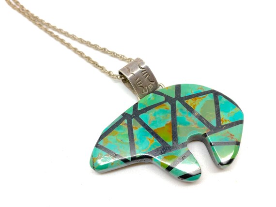 Large Native American Turquoise & Sterling Silver… - image 3