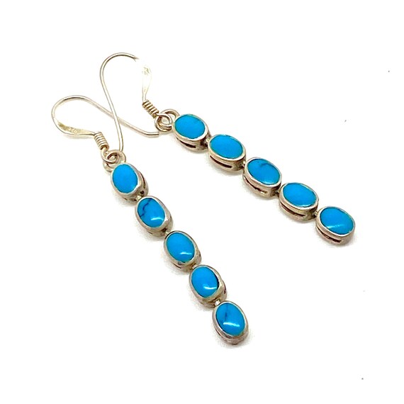 Boucles d'oreilles Vintage en argent Sterling 925, Turquoise