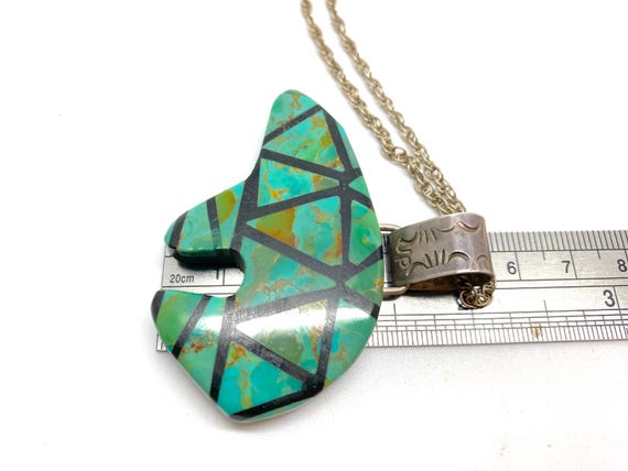 Large Native American Turquoise & Sterling Silver… - image 6