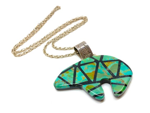 Large Native American Turquoise & Sterling Silver… - image 5