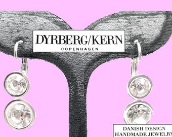 Dyrberg Kern Danish White Swarovski Crystal Drop Earrings