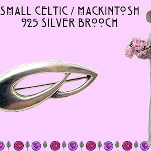 Small 925 Silver CELTIC / MACKINTOSH Silver Brooch