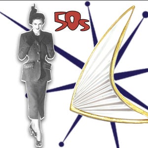 Parijse designer Fabienne Atomic Style-broche - Designer gesigneerd