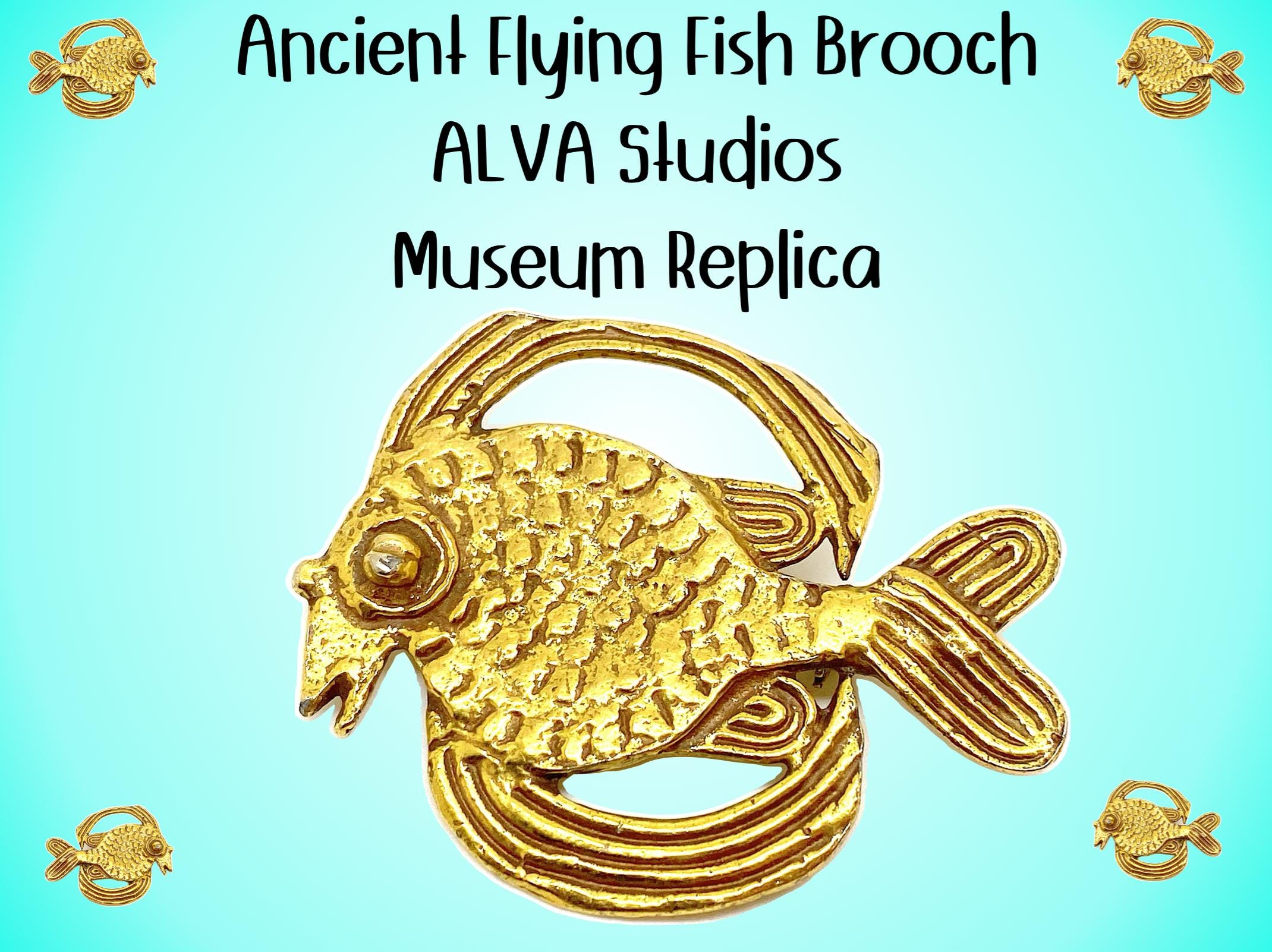 ALVA MUSEUM REPLICASアルバミュージアム ホルス神の鷹ブローチ Mayan Flying Fish Brooch - Alva Studios Museum Replica - Etsy