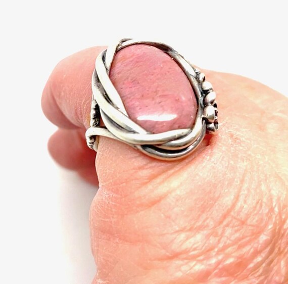 Large Native American Statement Pink Rhodonite Ge… - image 8
