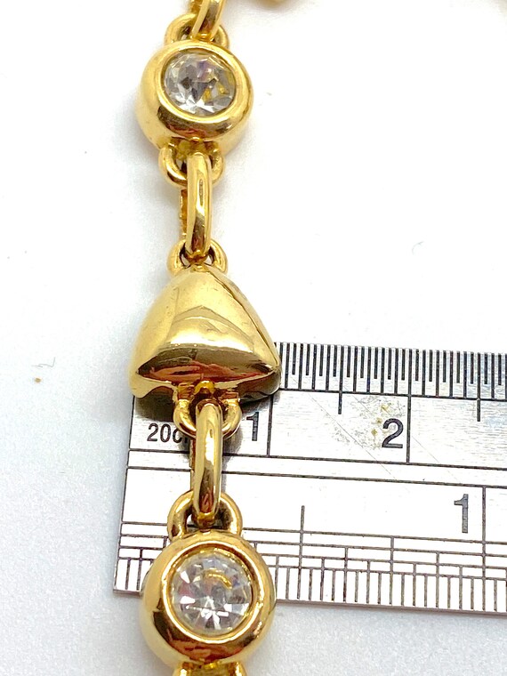 Collier coeur en cristal vintage : chaîne dorée, 16 pouces - France