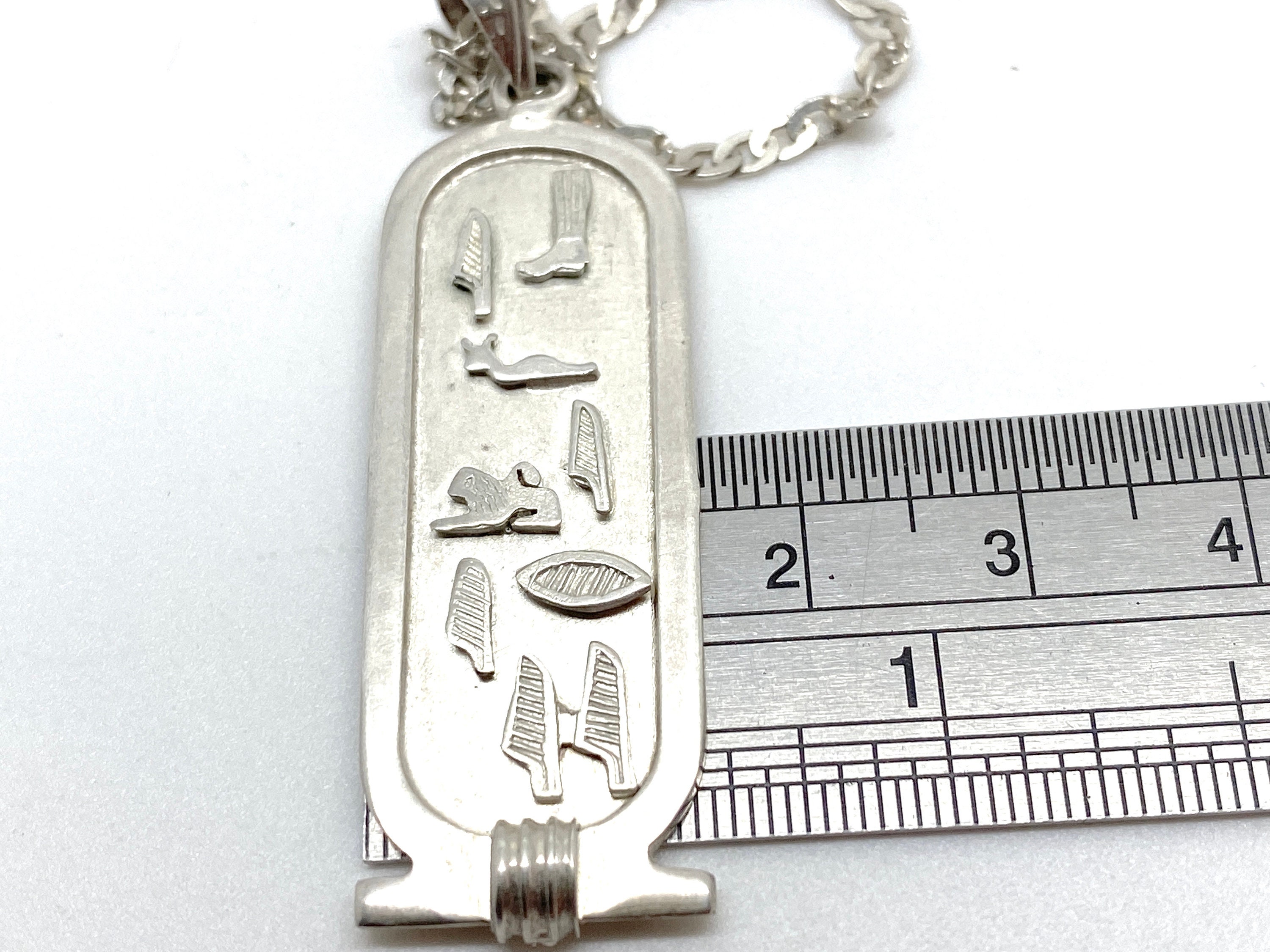 エジプトの象形文字カルトゥーシュ 925 シルバーペンダント チェーン