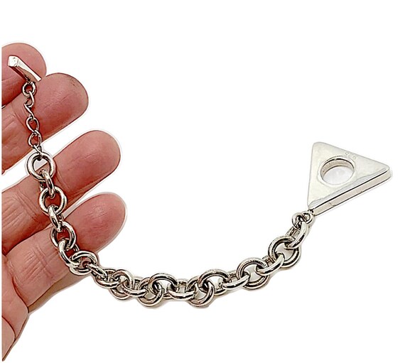 Unique Geometric Triangular Toggle Rolo Chain 925… - image 6