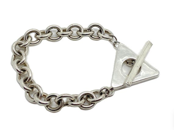 Unique Geometric Triangular Toggle Rolo Chain 925… - image 2